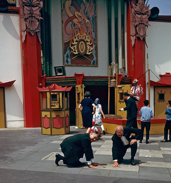 Having fun outside the Hollywood, U.S.A. pavilion - State & Federal