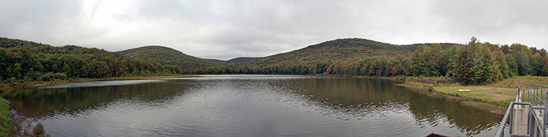 A panorama view of Alder Lake from the dam (2009)