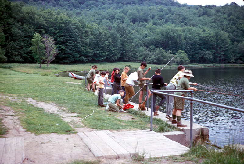Scouts fishing near the dam (1969)