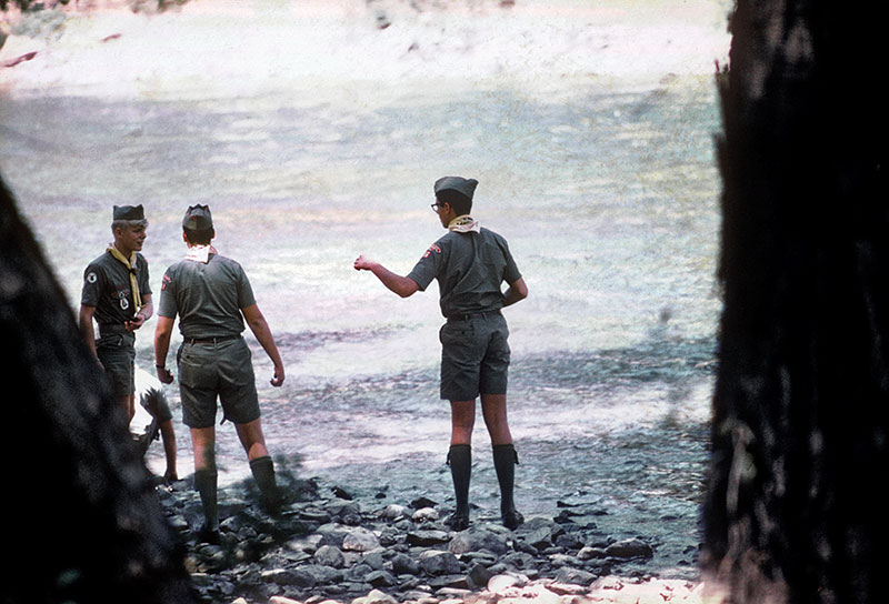 Exploring the river bank