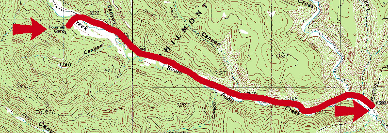Map of the Four-Mile Camp area